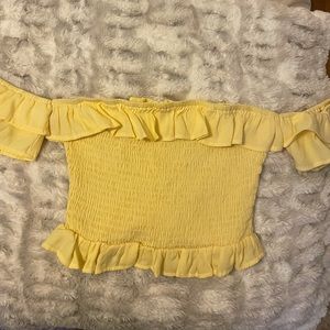 Fashion Nova Yellow Ruffle Top